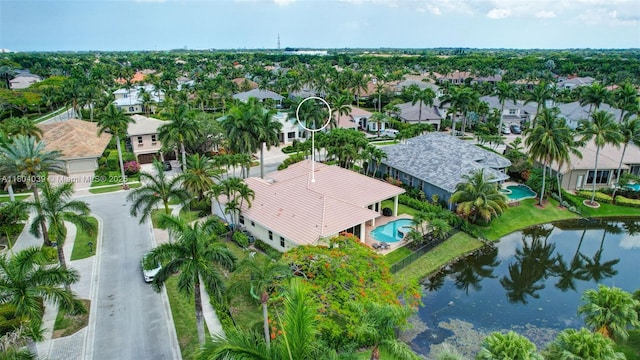 10881 Hawks Vista St, Plantation, FL 33324 - aerial perspective of suburban area with a large body of water and a pool area