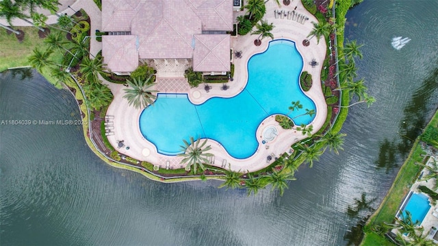 10881 Hawks Vista St, Plantation, FL 33324 - drone / aerial view of a pool and a large body of water