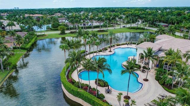 10881 Hawks Vista St, Plantation, FL 33324 - drone / aerial view of a pool and a large body of water