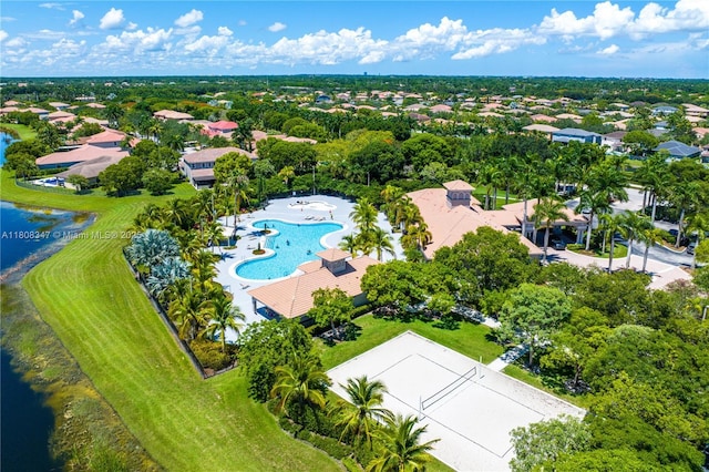4149 E Gardenia Ave, Weston, FL 33332 - aerial perspective of suburban area featuring a nearby body of water and a pool area