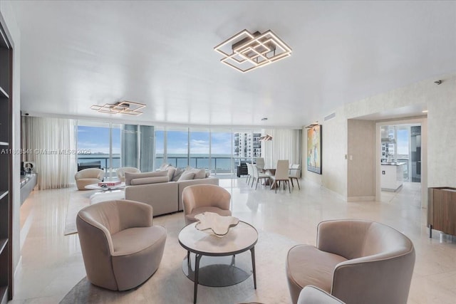 2127 Brickell Ave Unit 2302, Miami, FL 33129 - living room featuring a wall of windows