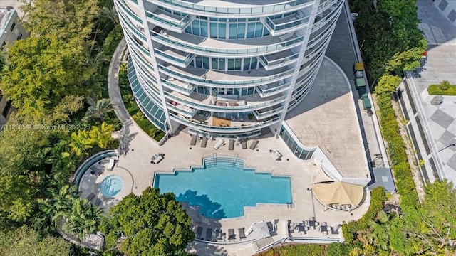 2127 Brickell Ave Unit 2302, Miami, FL 33129 - aerial view of property and surrounding area with a pool area