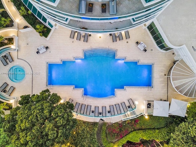 2127 Brickell Ave Unit 2302, Miami, FL 33129 - view from above of property with a pool area