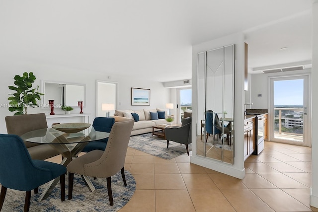 2841 N Ocean Blvd Unit 1105, Fort Lauderdale, FL 33308 - dining space featuring light tile patterned floors