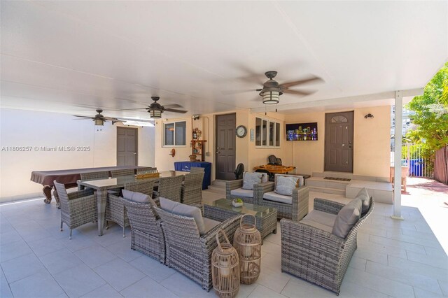 1901 SW 37th Ave, Miami, FL 33145 - view of patio / terrace featuring ceiling fan and an outdoor hangout area