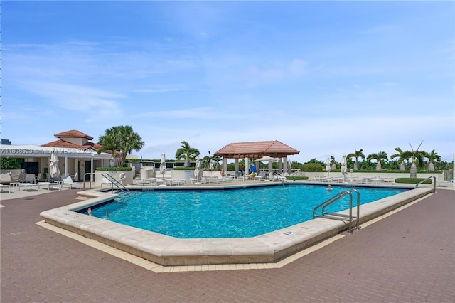 20185 E Country Club Dr Unit 505, Aventura, FL 33180 - community pool featuring a patio area and a gazebo