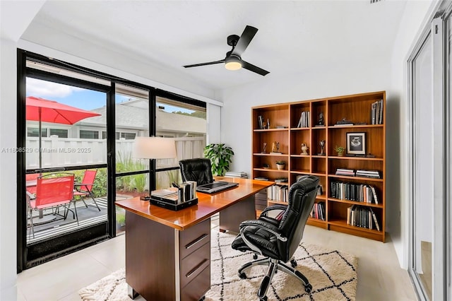 8886 Windtree St, Boca Raton, FL 33496 - office area with a ceiling fan