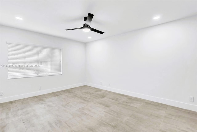8886 Windtree St, Boca Raton, FL 33496 - unfurnished room featuring a ceiling fan, recessed lighting, and baseboards