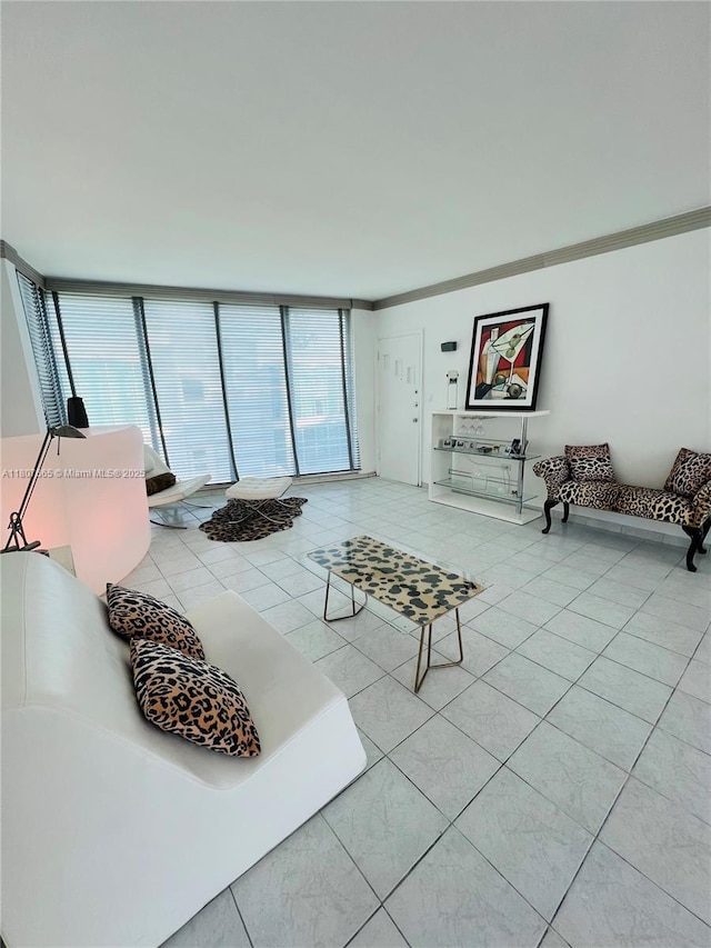 10178 Collins Ave Unit 210, Bal Harbour, FL 33154 - living room with light tile patterned flooring and floor to ceiling windows