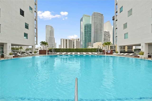 500 Brickell Ave Unit 3103, Miami, FL 33131 - community pool featuring a view of skyline
