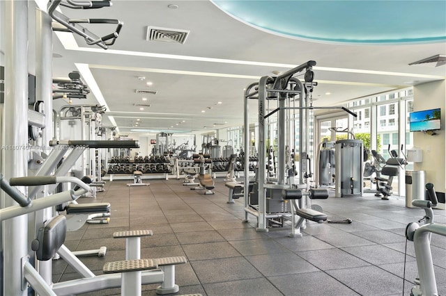 500 Brickell Ave Unit 3103, Miami, FL 33131 - gym with recessed lighting