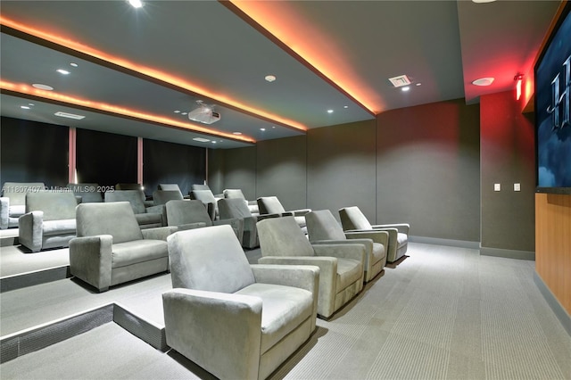 500 Brickell Ave Unit 3103, Miami, FL 33131 - carpeted cinema featuring baseboards and recessed lighting