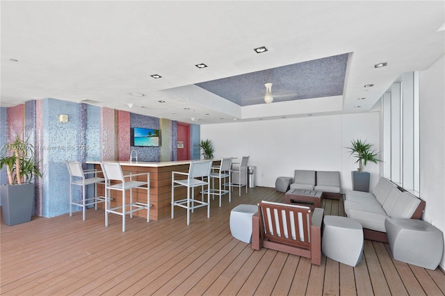 500 Brickell Ave Unit 3103, Miami, FL 33131 - wooden terrace with an outdoor bar and an outdoor hangout area