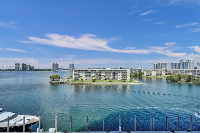1000 W Island Blvd Unit 611, Aventura, FL 33160 - water view with nearby urban area and a dock