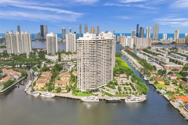 1000 W Island Blvd Unit 611, Aventura, FL 33160 - drone / aerial view of city skyline and a large body of water