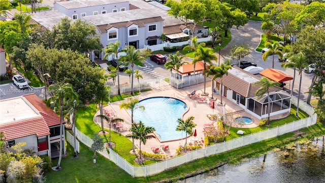 11604 NW 11th St, Pembroke Pines, FL 33026 - aerial view of property and surrounding area with a pool and a large body of water