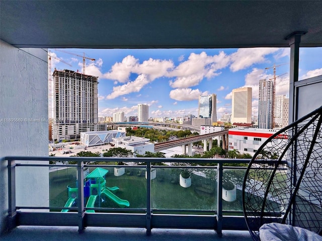 90 SW 3rd St Unit 1208, Miami, FL 33130 - balcony featuring a view of skyline