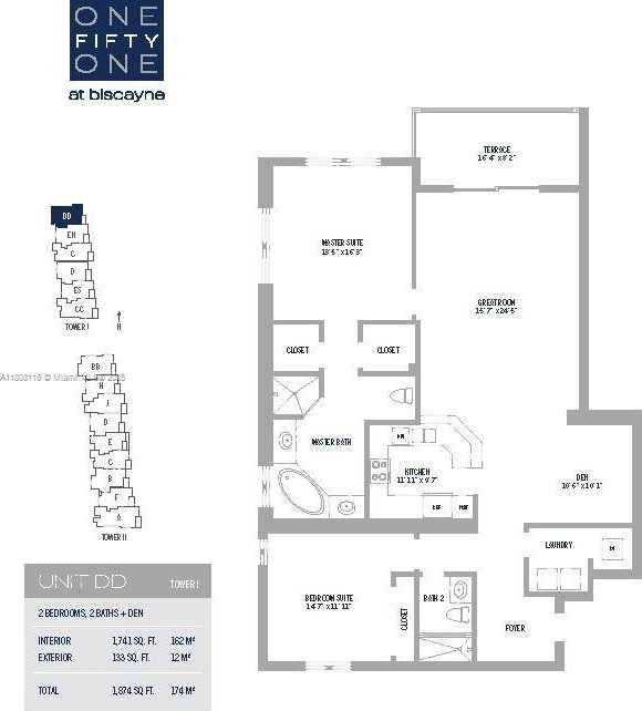 15051 Royal Oaks Ln Unit 1604, North Miami, FL 33181 - floor plan / room layout