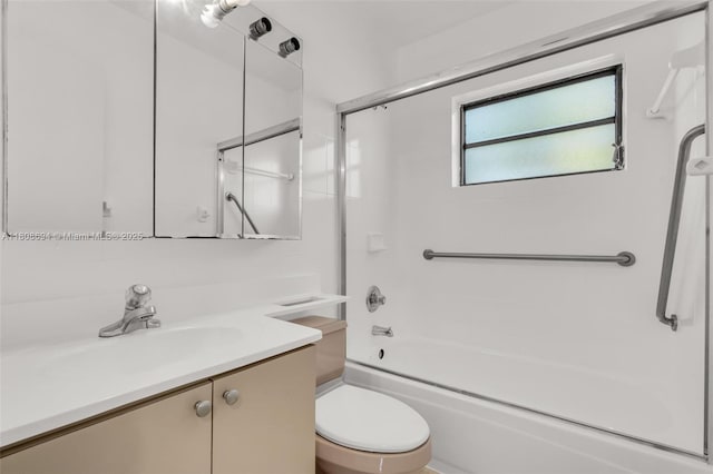 739 W 30th St, Hialeah, FL 33012 - full bath featuring vanity, bath / shower combo with glass door, and toilet