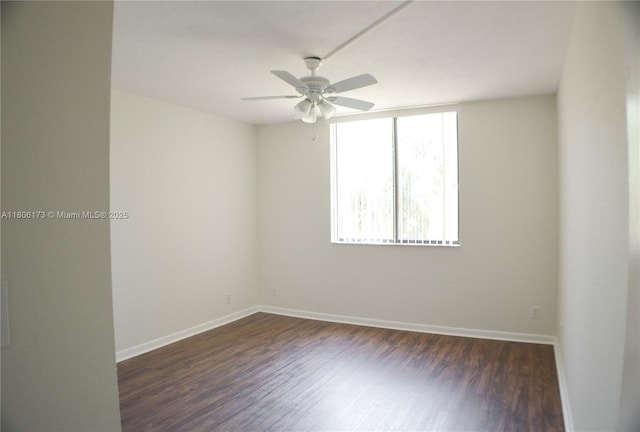 733 SE 1st Way Unit 206, Deerfield Beach, FL 33441 - spare room featuring dark wood-style floors and ceiling fan