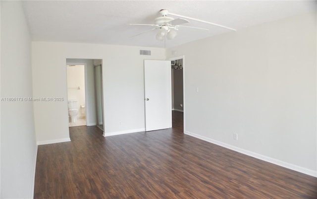 733 SE 1st Way Unit 206, Deerfield Beach, FL 33441 - unfurnished room featuring a ceiling fan and dark wood-style flooring
