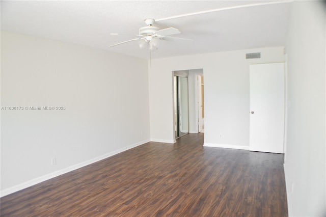 733 SE 1st Way Unit 206, Deerfield Beach, FL 33441 - empty room featuring dark wood-style flooring and a ceiling fan