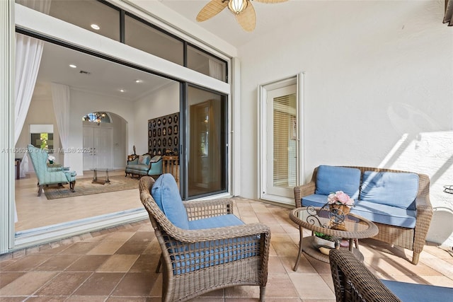 11034 Via, San Remo, Boynton Beach, FL 33437 - view of patio featuring a ceiling fan