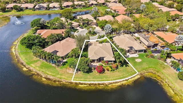 11034 Via, San Remo, Boynton Beach, FL 33437 - aerial view of residential area featuring property boundaries highlighted and a nearby body of water