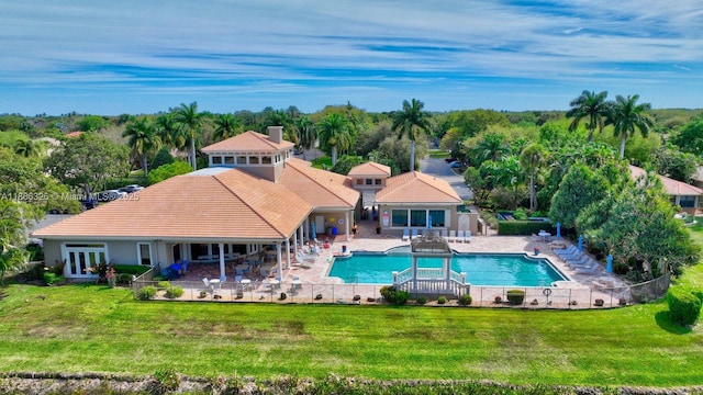 11034 Via, San Remo, Boynton Beach, FL 33437 - view of swimming pool with french doors and a patio