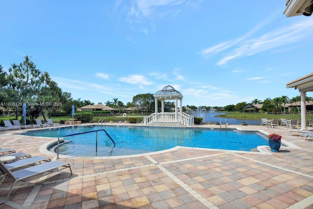 11034 Via, San Remo, Boynton Beach, FL 33437 - community pool featuring a patio and a gazebo
