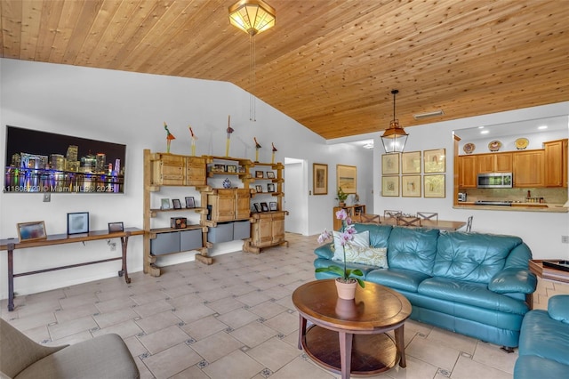 101 Ocean Lane Dr Unit 4012, Key Biscayne, FL 33149 - living area featuring lofted ceiling and wooden ceiling