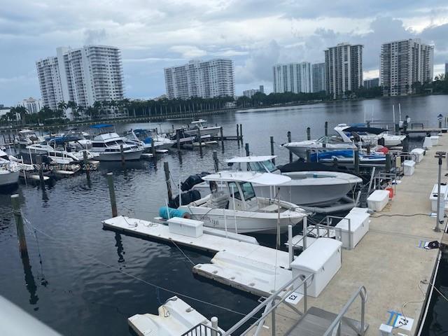 18061 Biscayne Blvd Unit Ph02, Aventura, FL 33160 - dock with a city view and a water view
