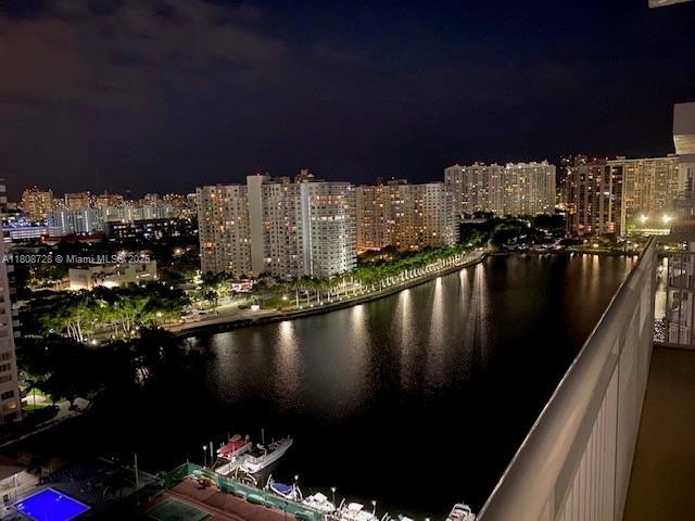 18061 Biscayne Blvd Unit Ph02, Aventura, FL 33160 - water view featuring a view of city lights
