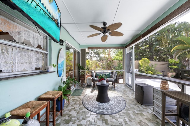 9362 NW 24th Pl, Sunrise, FL 33322 - sunroom / solarium featuring ceiling fan and plenty of natural light