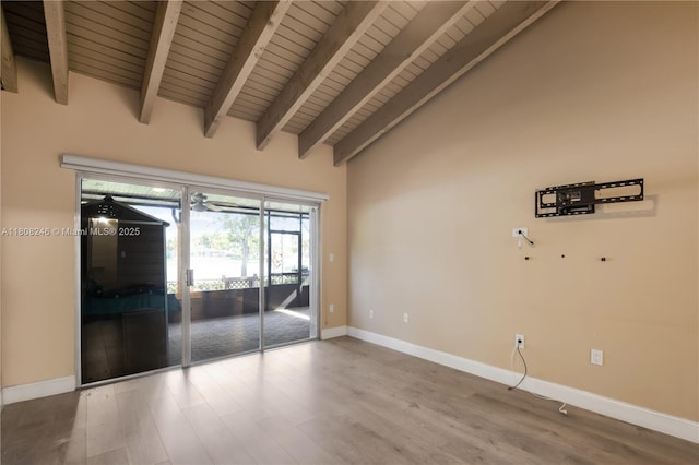 10760 Hickory Ave, Pembroke Pines, FL 33026 - spare room featuring wood ceiling, wood finished floors, and baseboards