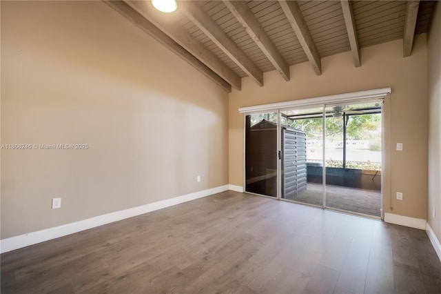 10760 Hickory Ave, Pembroke Pines, FL 33026 - spare room featuring wood ceiling, baseboards, and wood finished floors