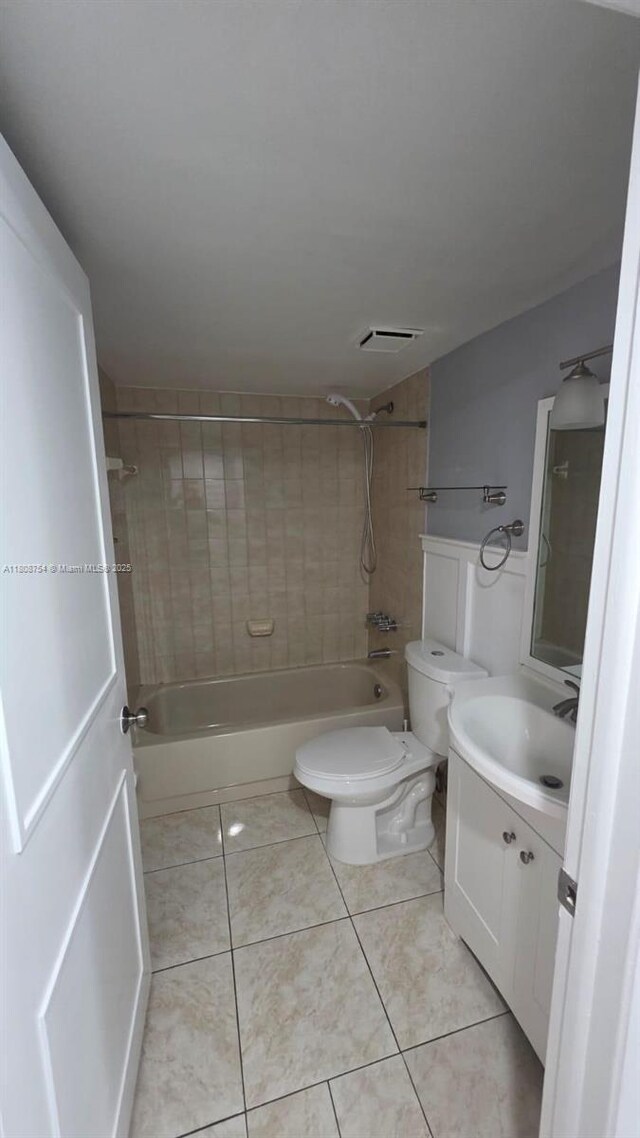 11890 SW 18th Ter Unit 112, Miami, FL 33175 - bathroom with vanity, bathtub / shower combination, toilet, and tile patterned floors