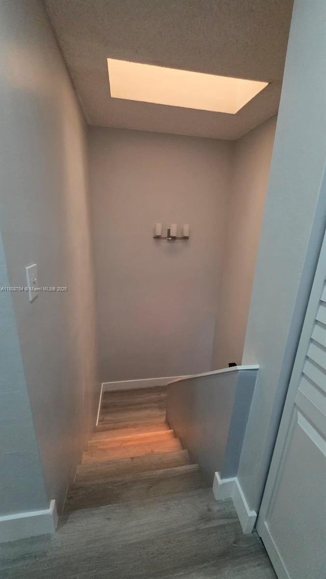 11890 SW 18th Ter Unit 112, Miami, FL 33175 - stairs with a skylight and baseboards