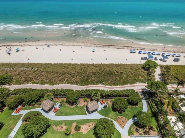 6423 Collins Ave Unit 1001, Miami Beach, FL 33141 - aerial view of property and surrounding area featuring waterfront with a beach