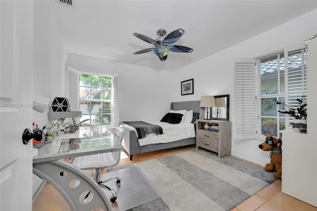 2215 SW 14th Pl, Boca Raton, FL 33486 - tiled bedroom featuring ceiling fan