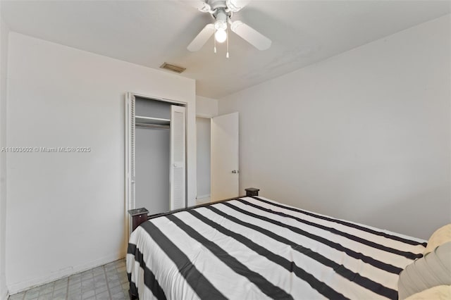 2071 SW 68th Way, Miramar, FL 33023 - bedroom with a closet, baseboards, and ceiling fan