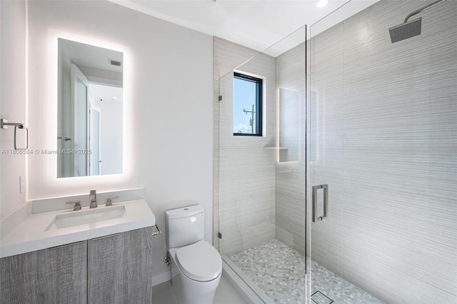 1351 Stillwater Dr, Miami Beach, FL 33141 - bathroom with toilet, a shower stall, and vanity