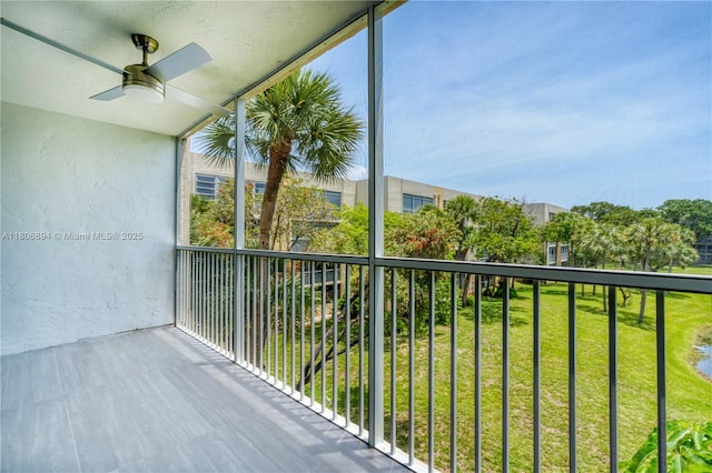 3361 NW 47th Ter Unit 329, Lauderdale Lakes, FL 33319 - balcony featuring a ceiling fan