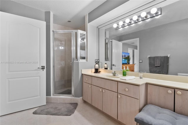 17833 SW 149th Pl, Miami, FL 33187 - bathroom with a stall shower, vanity, and tile patterned floors