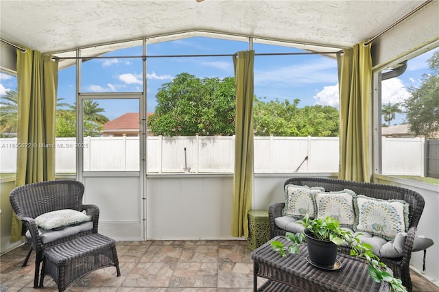 17833 SW 149th Pl, Miami, FL 33187 - sunroom / solarium featuring lofted ceiling and stone finish floors
