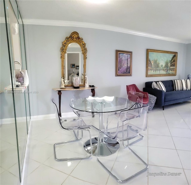 3600 NE 170th St Unit 404, North Miami Beach, FL 33160 - tiled dining space with crown molding