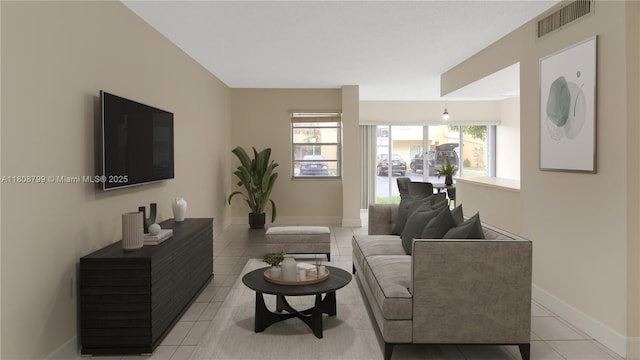 9300 W Flagler St Unit 112D, Miami, FL 33174 - living room with light tile patterned floors and baseboards