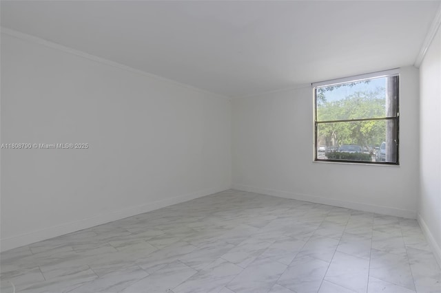 14221 N Kendall Dr Unit 104C, Miami, FL 33186 - unfurnished room featuring light marble finish floors, baseboards, and ornamental molding