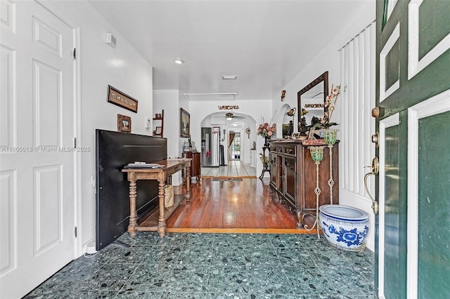 2442 Fillmore St, Hollywood, FL 33020 - foyer entrance featuring arched walkways and recessed lighting