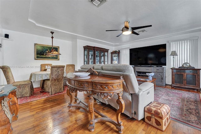 2442 Fillmore St, Hollywood, FL 33020 - living room with a ceiling fan and hardwood / wood-style flooring